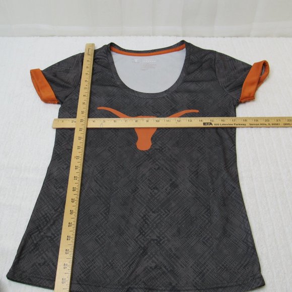 Longhorn Apparel Texas Longhorns Women Small Gray Orange Cap Sleeve Shirt Bevo G - Picture 7 of 8